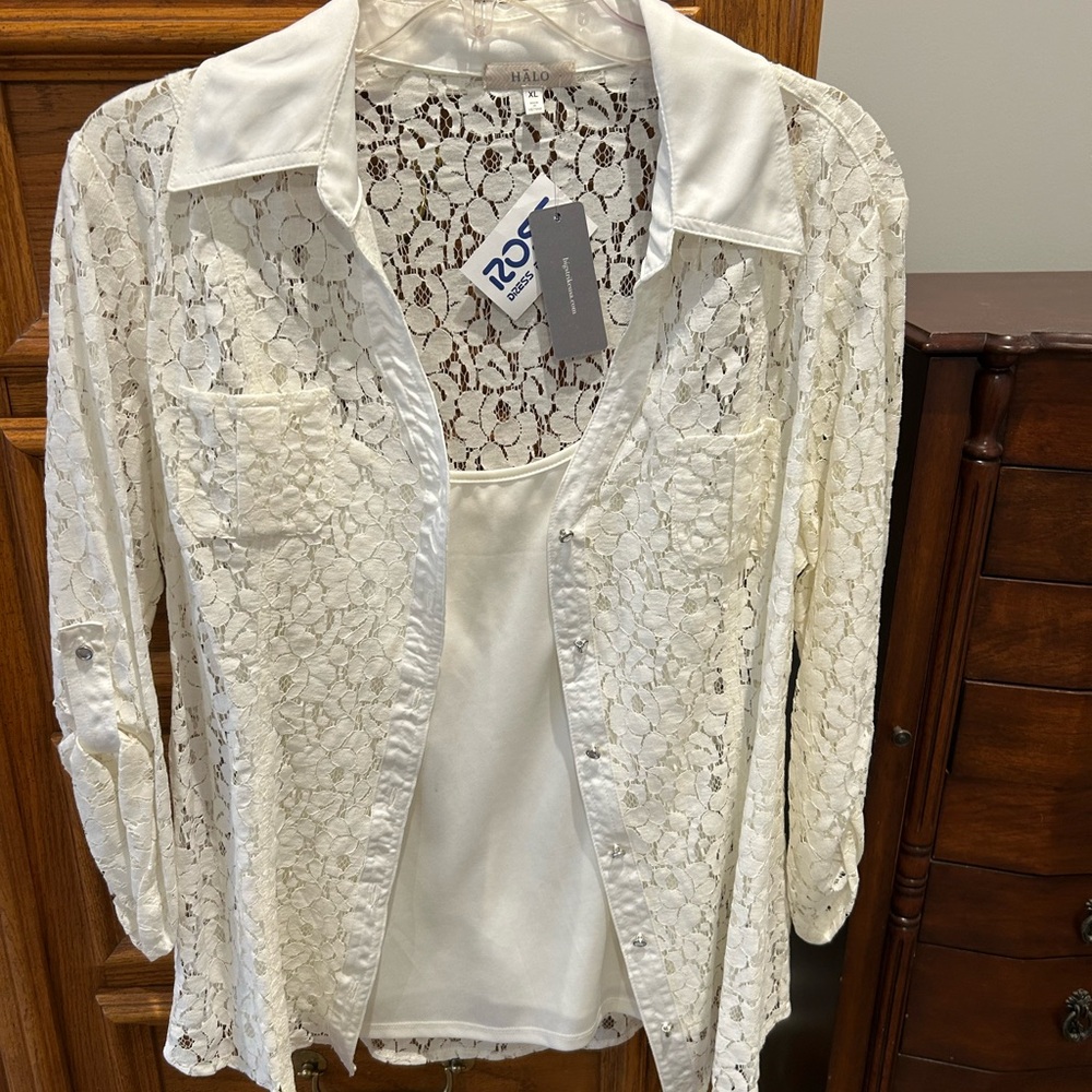 White Lace Blouse with under cami
